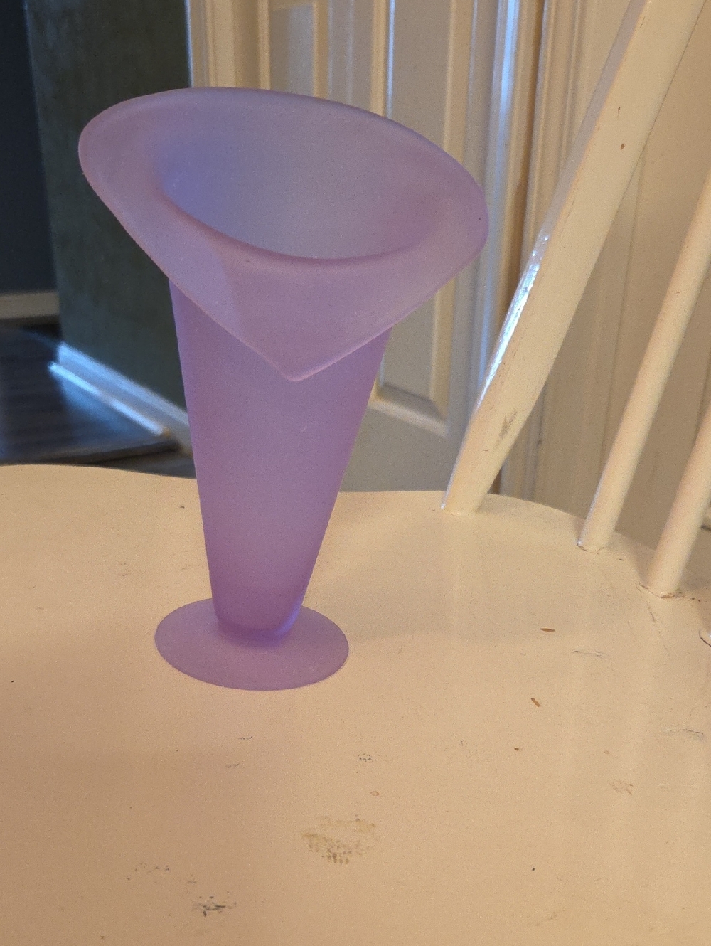 Frosted Lavender Cone Accent Vase
